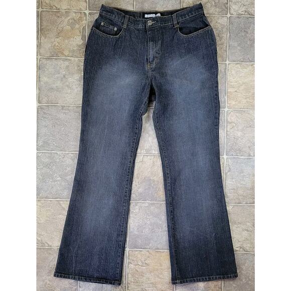 Y2K Zana Di Flare Bootcut Jeans Womens Size 16 Charcoal Gray Denim Stretch Retro - Picture 1 of 10